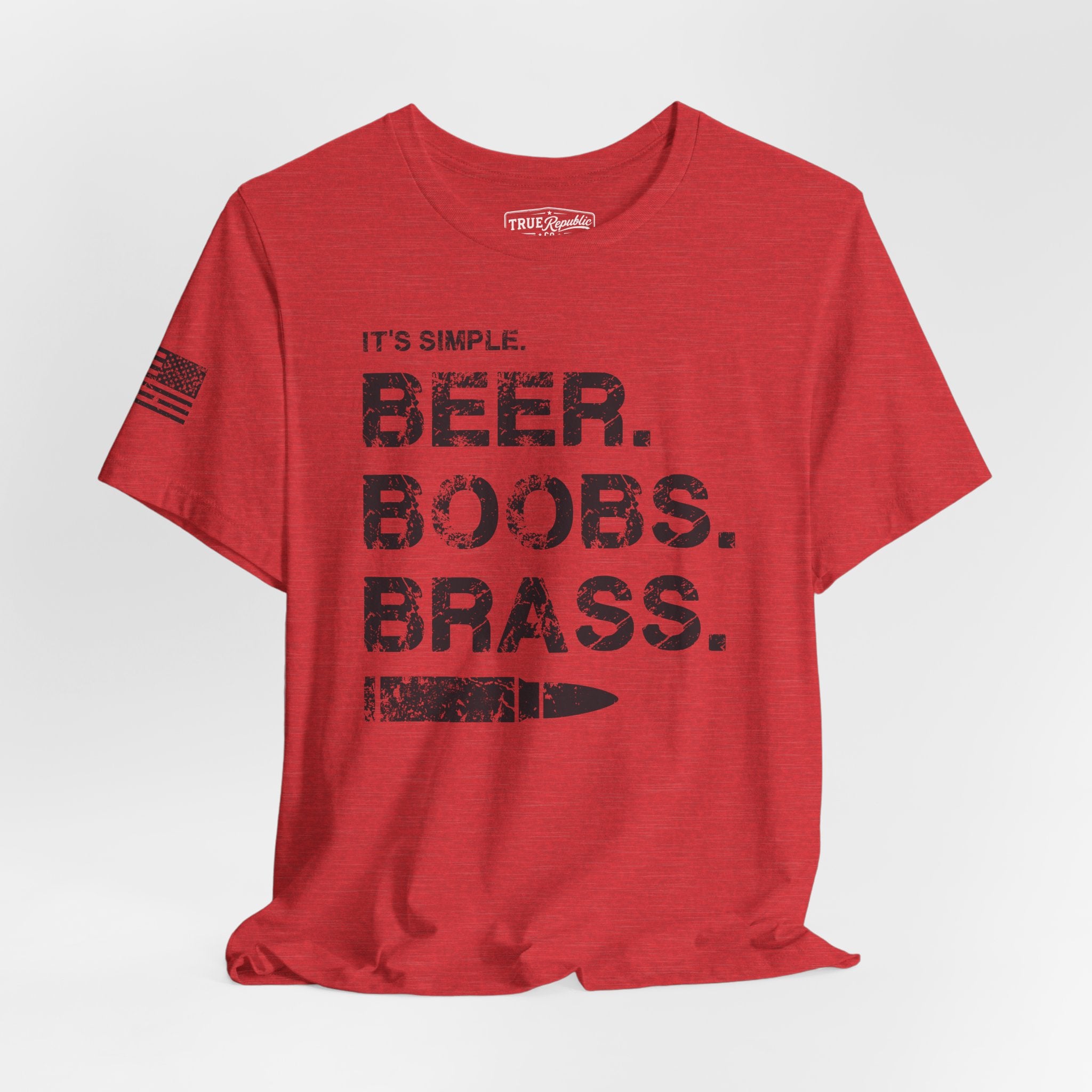 'It's Simple. Beer. Boobs. Brass.' Unisex T-Shirt