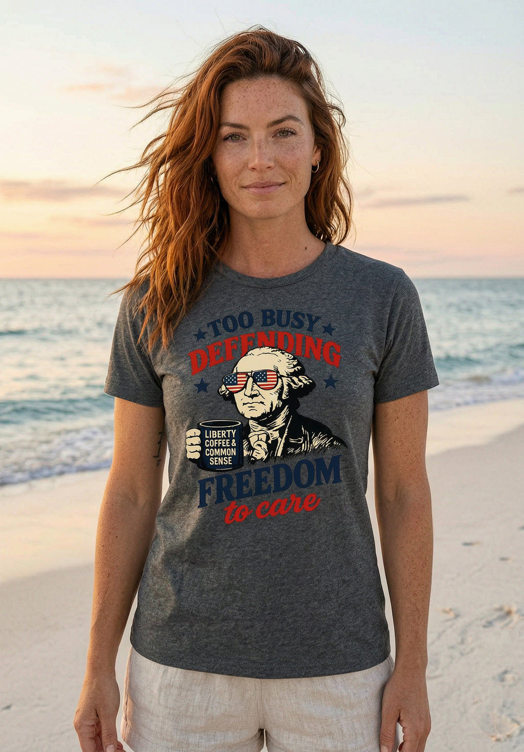 'Too Busy Defending Freedom to Care' Unisex T-Shirt