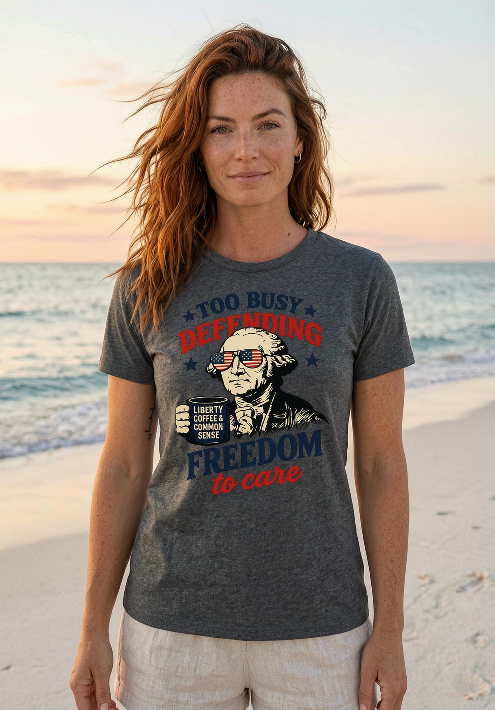 'Too Busy Defending Freedom to Care' Unisex T-Shirt