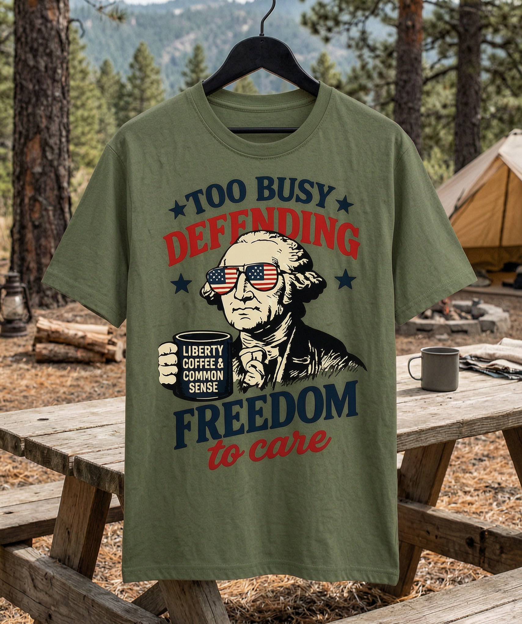 'Too Busy Defending Freedom to Care' Unisex T-Shirt