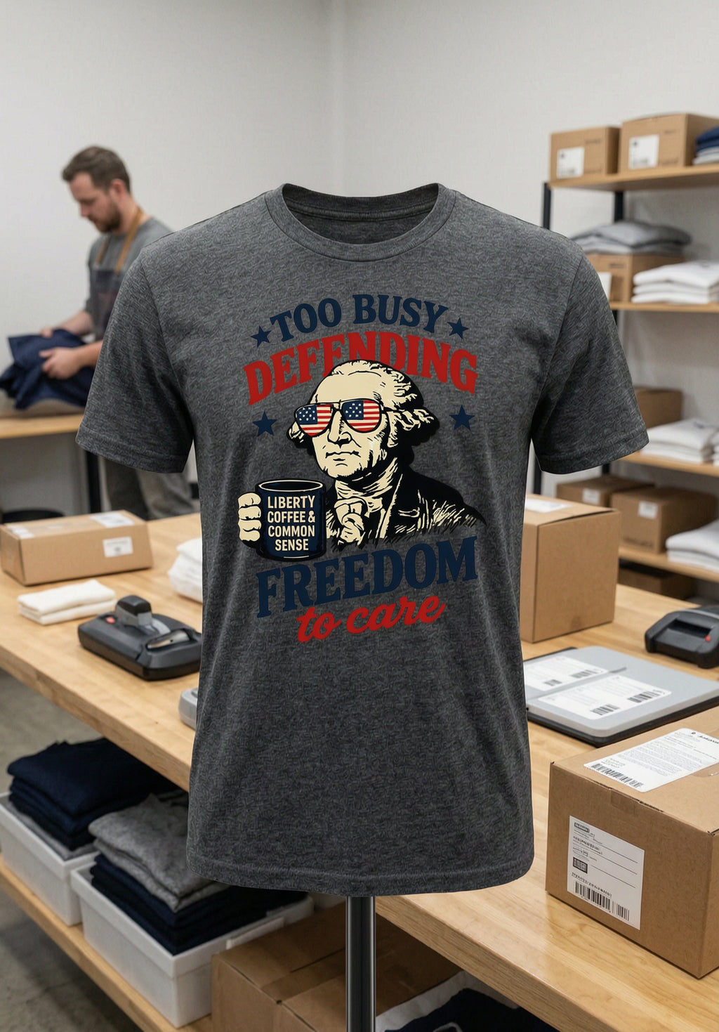 'Too Busy Defending Freedom to Care' Unisex T-Shirt