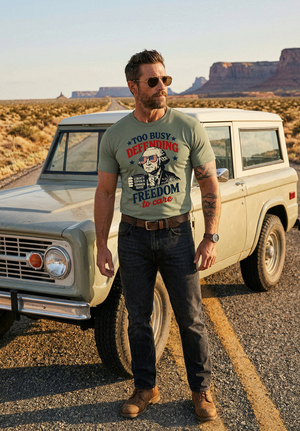 'Too Busy Defending Freedom to Care' Unisex T-Shirt