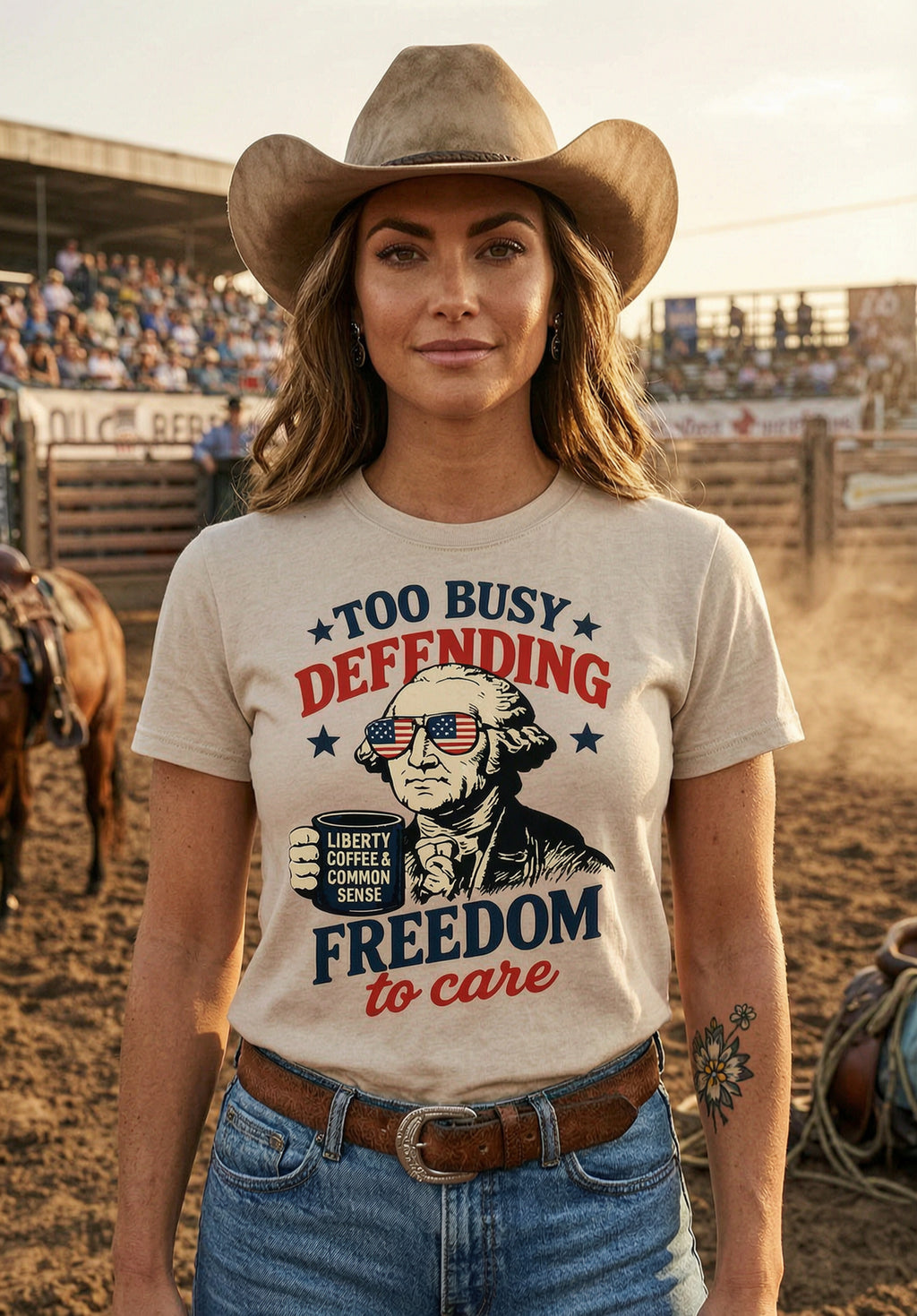 'Too Busy Defending Freedom to Care' Unisex T-Shirt