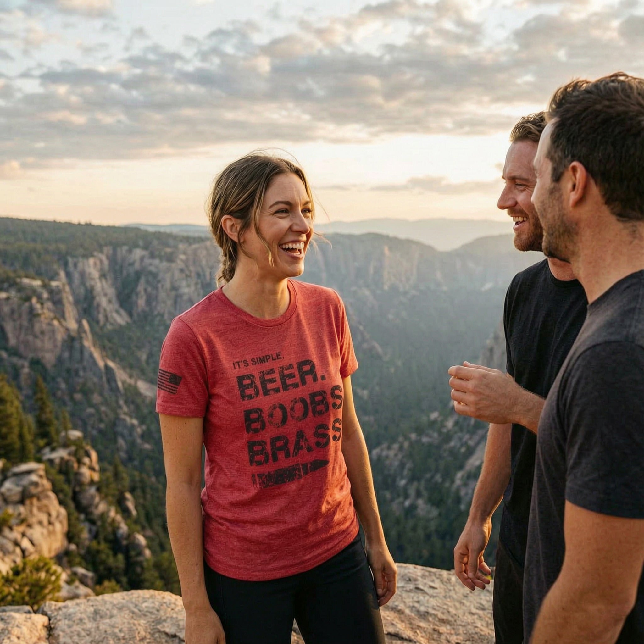 'It's Simple. Beer. Boobs. Brass.' Unisex T-Shirt