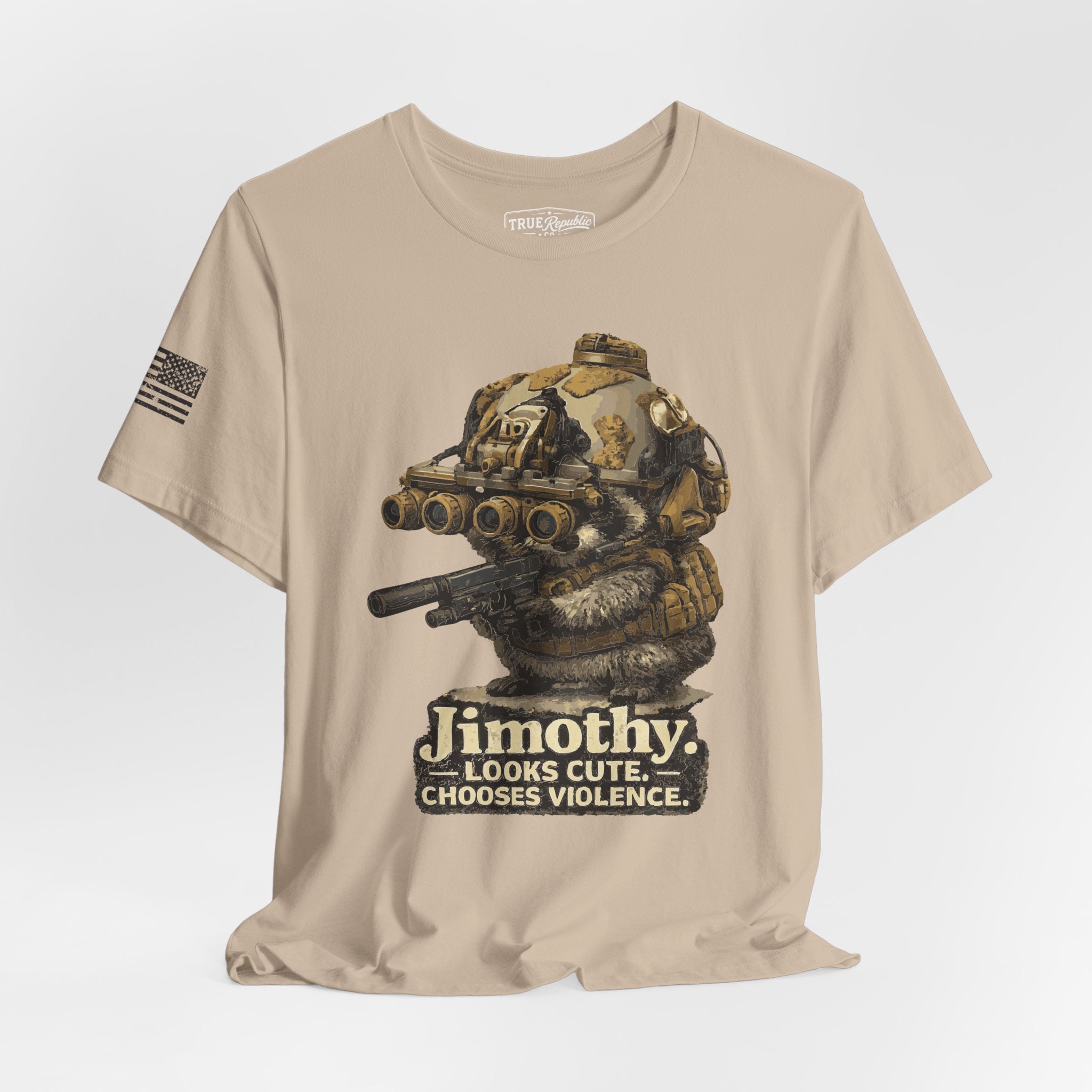 'Jimothy. Looks Cute. Chooses Violence.' Unisex T-Shirt