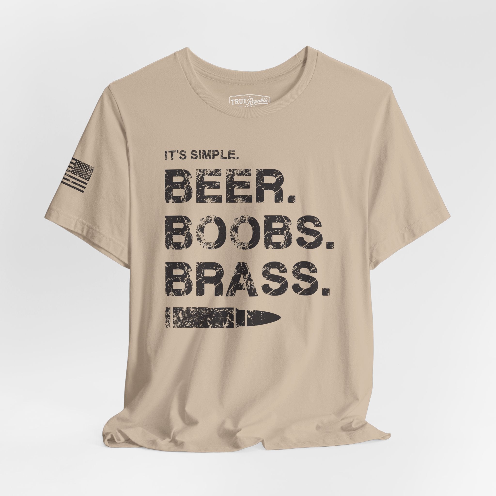 'It's Simple. Beer. Boobs. Brass.' Unisex T-Shirt